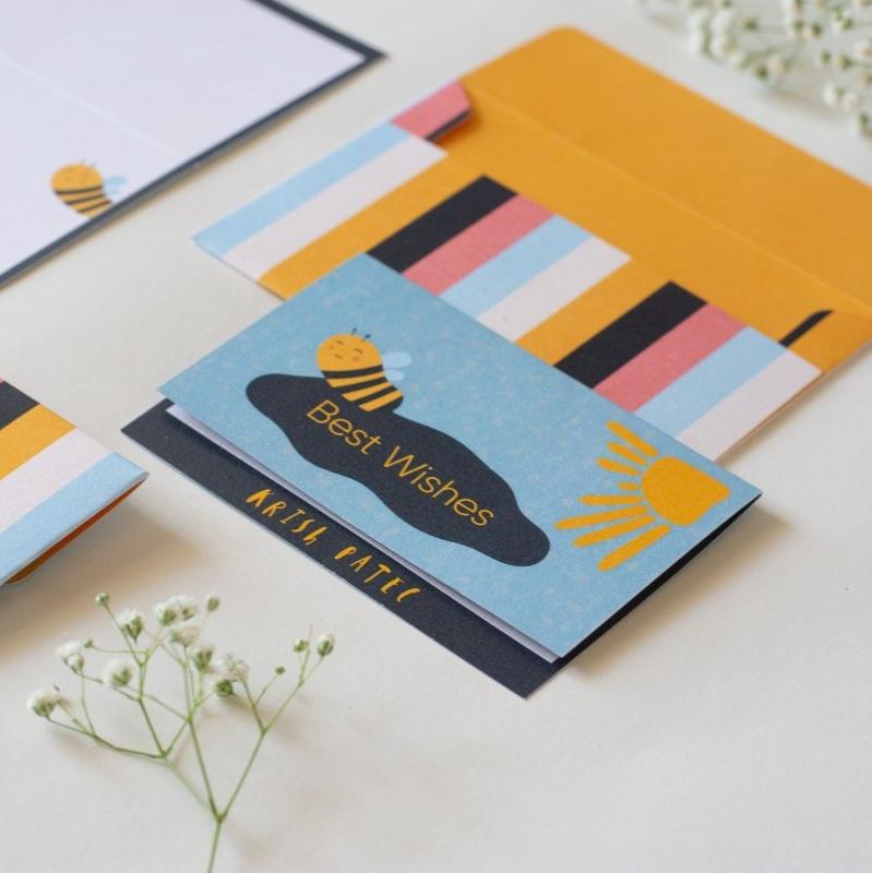 Foldable Gift Cards with Envelopes - Bee Yourself- Bright