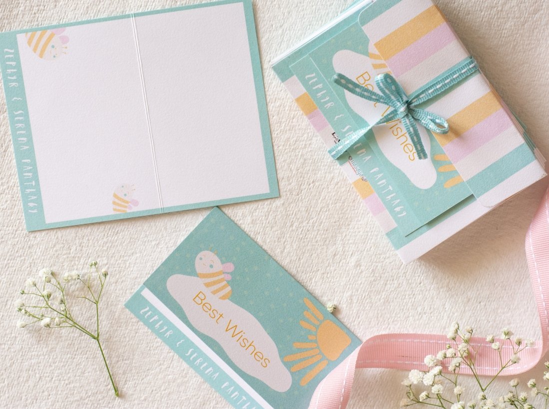 Foldable Gift Cards with Envelopes - Bee Yourself | Pastel | 250 GSM Paper