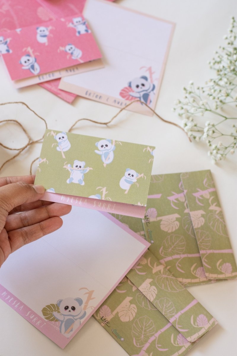 Foldable Gift Cards with Envelopes - K for Koala- Pastel