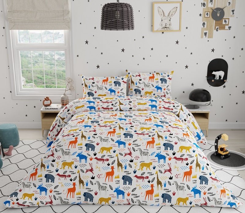 Forest Friends 100% Cotton Antimicrobial Kids Bedsheet Set