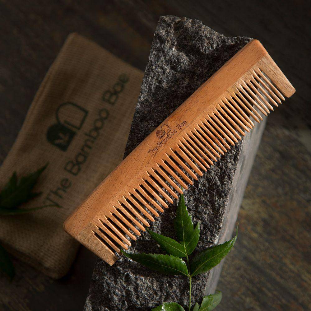 Full Neem Wood Comb | Wide & Narrow Teeth | Detangling & Styling