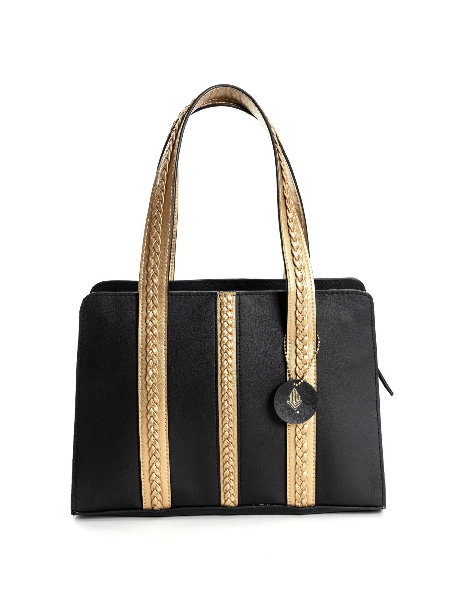 Gaia (Black & Gold) | Women's Bag made with Cactus Leather