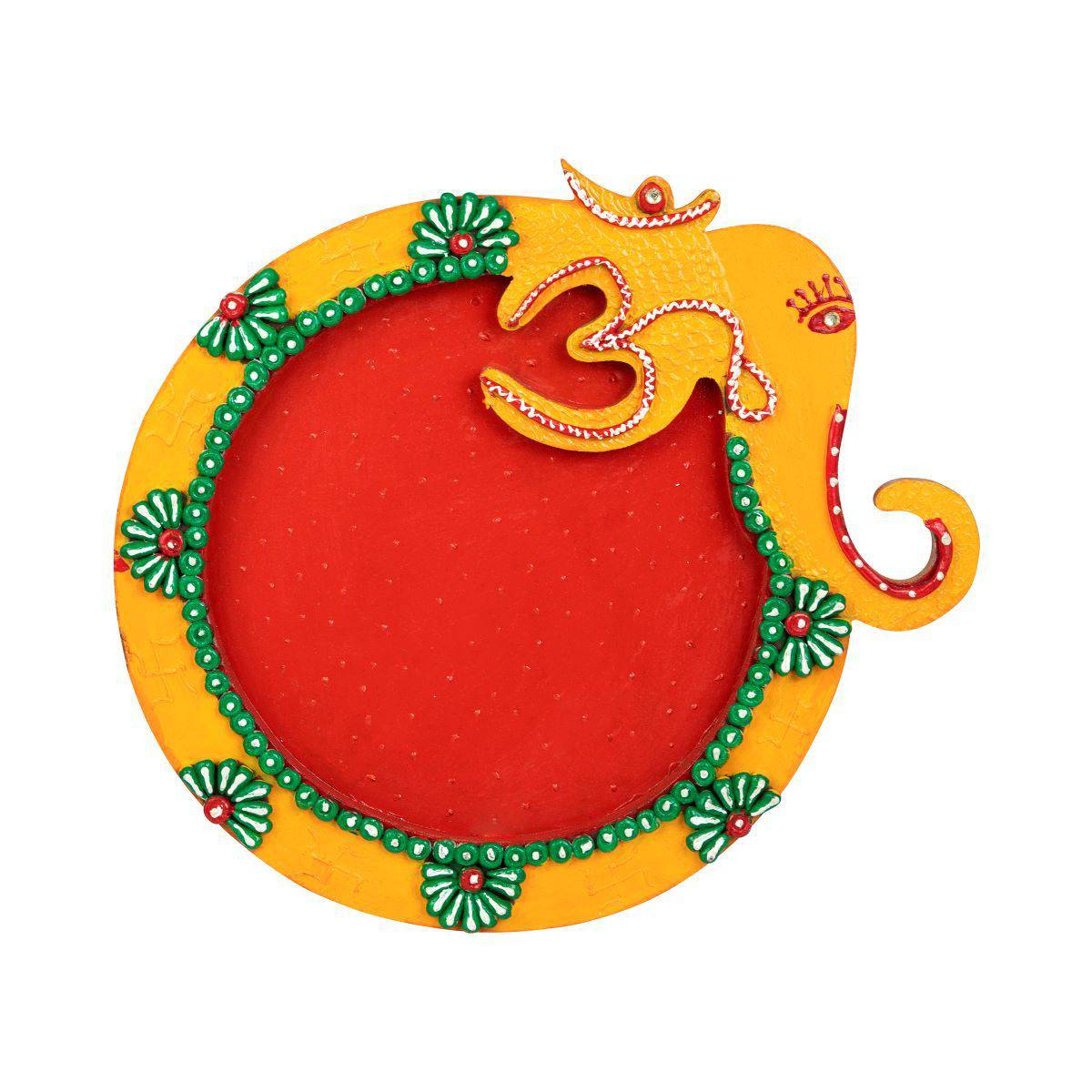 Ganesh OM Pooja Thali Handicraft Wooden