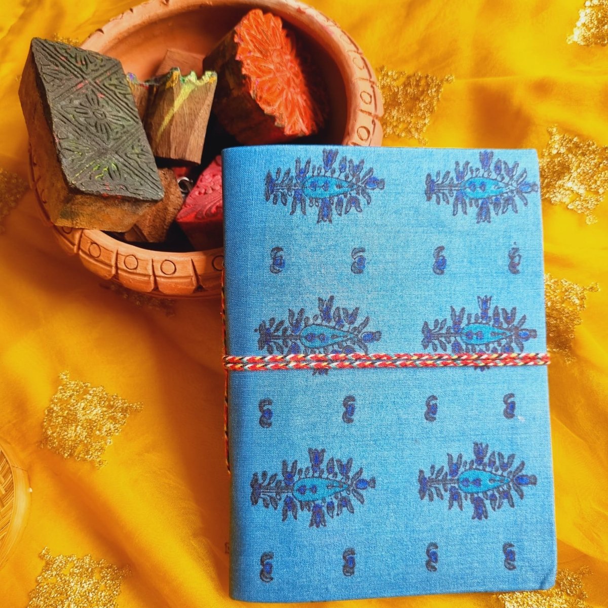 Garden Fresh -Upcycled Handloom Fabric Journal