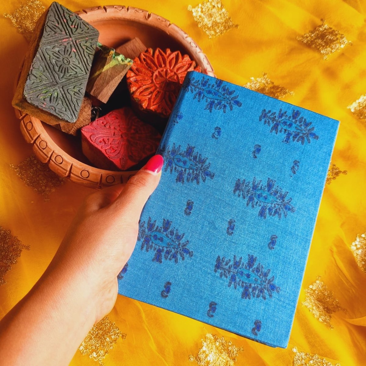 Garden Fresh - Upcycled Handloom Fabric Journal