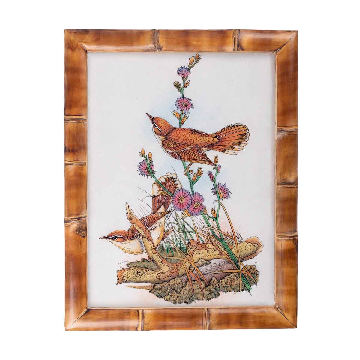 Gemstone Painting - Beautiful Birds Near Flowers