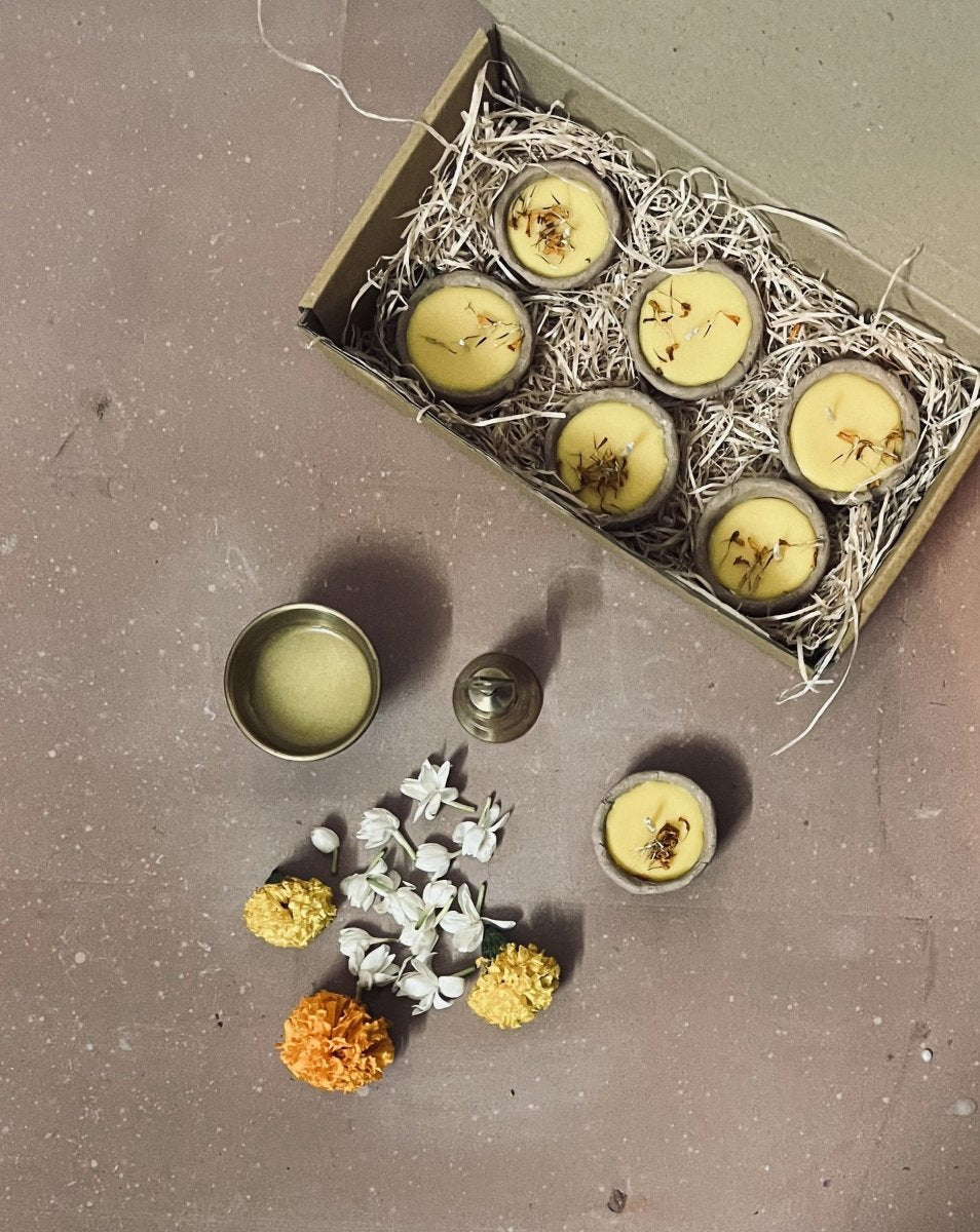 Ghee Ke Diye - Beej Gheebatti - Small Tealights - Pack of 6/12 - 8 Fragrance Options