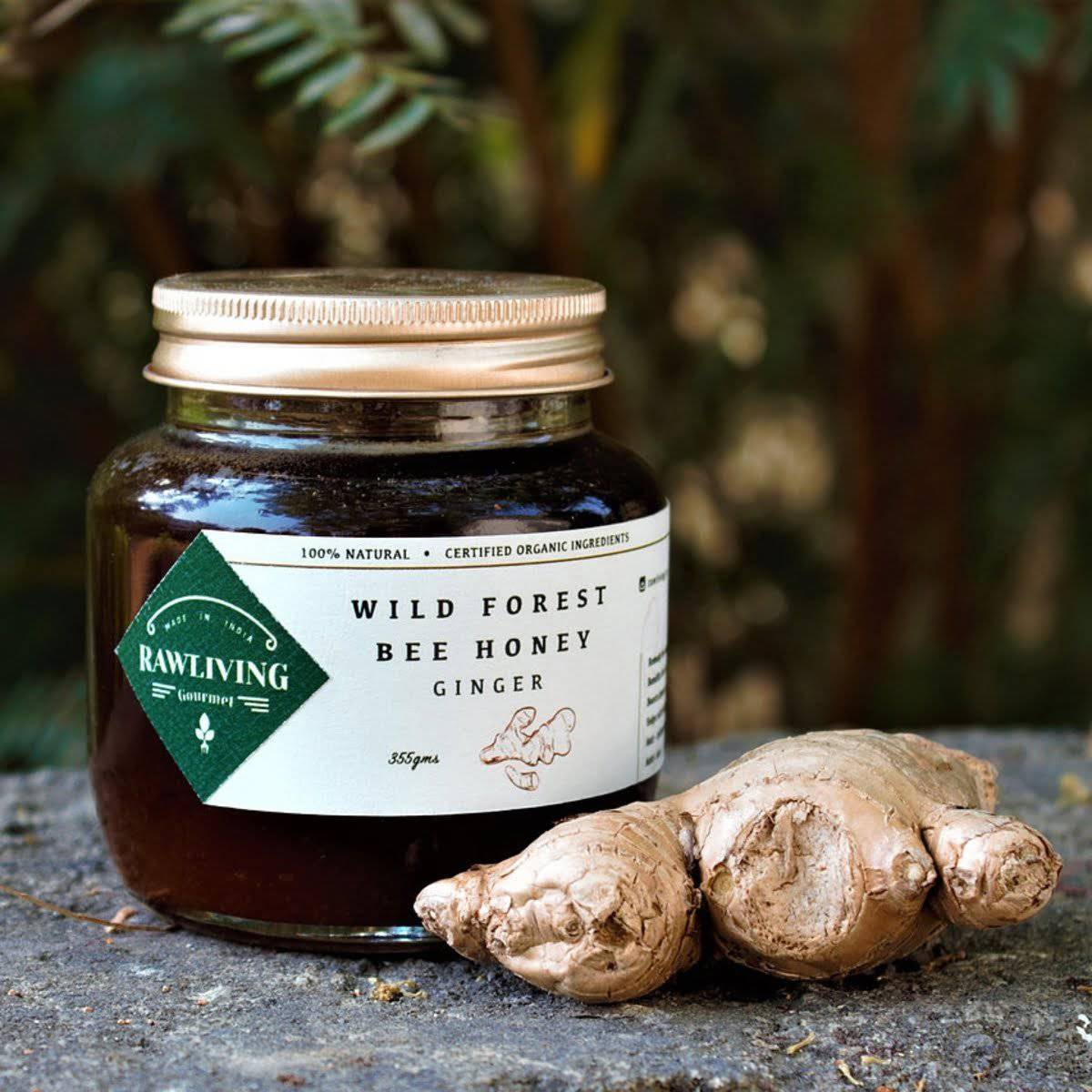 Ginger Honey - Raw Wild Forest Organic Bee Honey