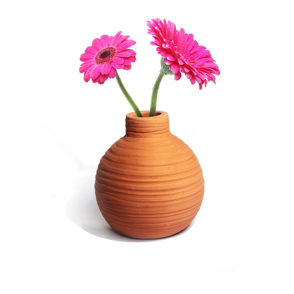 GLO Small Organic Lined Straight Terracotta Flower Vase