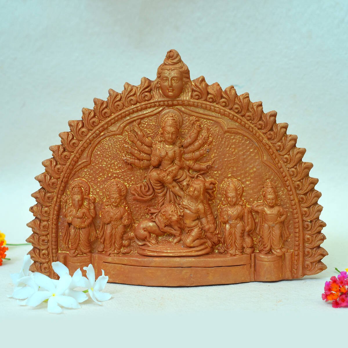 Goddess Durga Family Little Idol (Combo Pack Puja Kit)