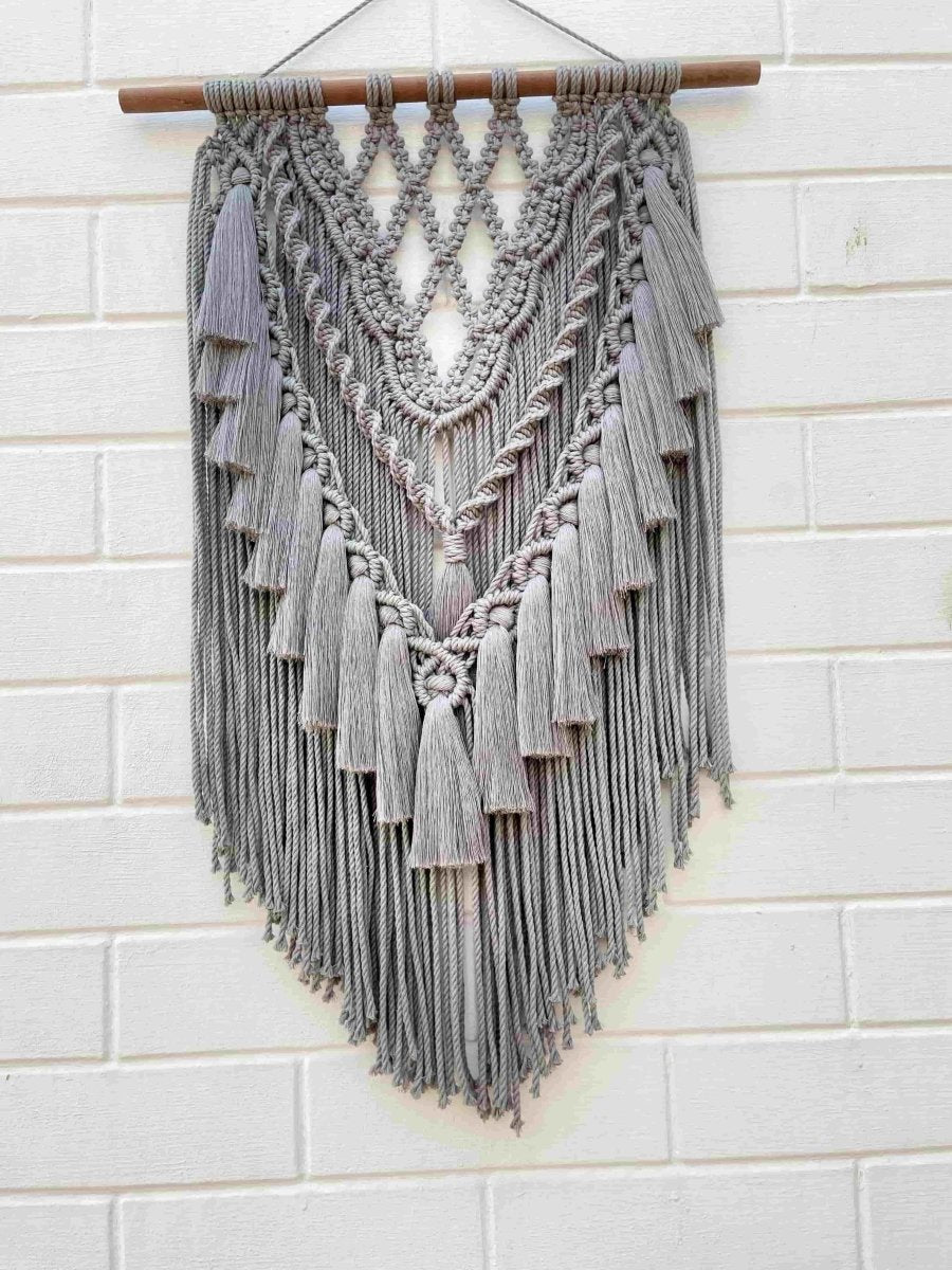 Grey Layered Wall Art | Made of Macrame