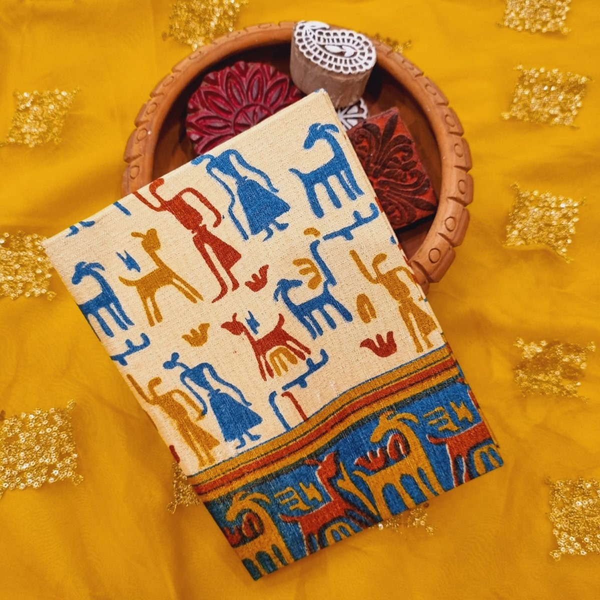 Haathi Ghora - Upcycled Handloom Fabric Journal HardBound