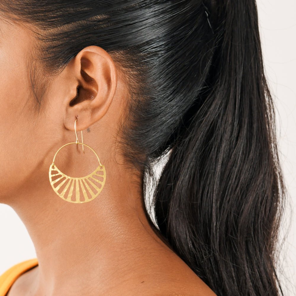 Half Moon Brass Earrings