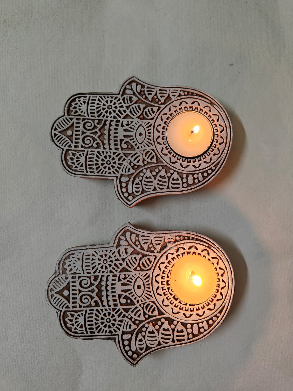 Hamsa Hand Tea Light Holder | Set Of 2