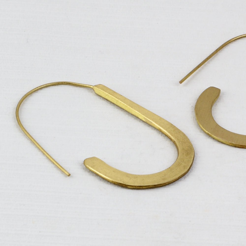 Handcrafted Brass U Shape Earrings