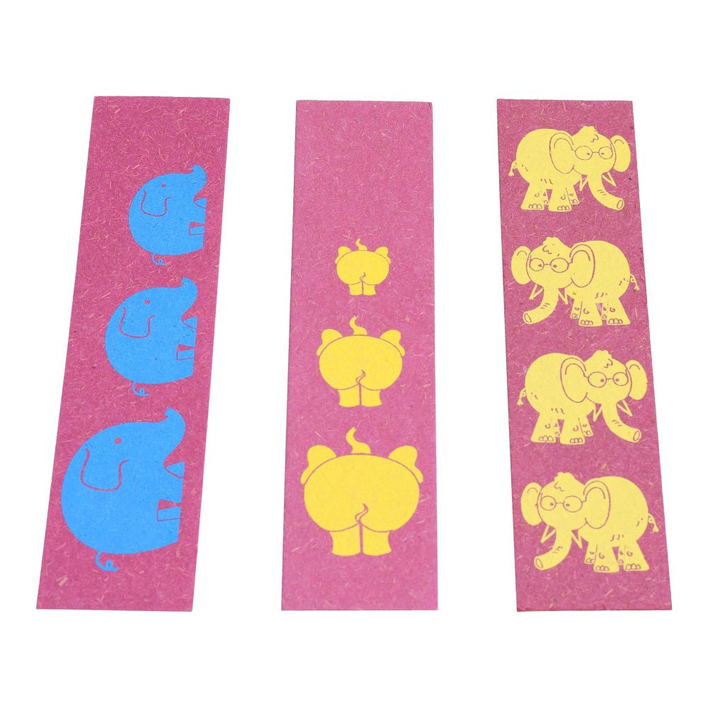 Handcrafted Elephant Poo Paper Bookmark Set of 3