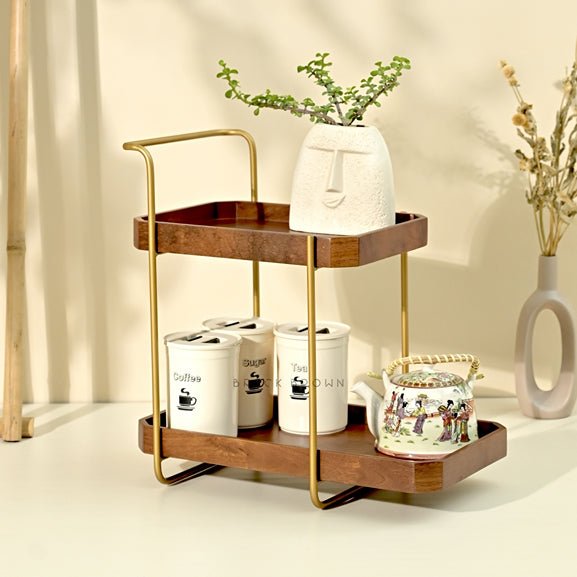 Handcrafted Homeydo 2 Tier Wooden Organizer