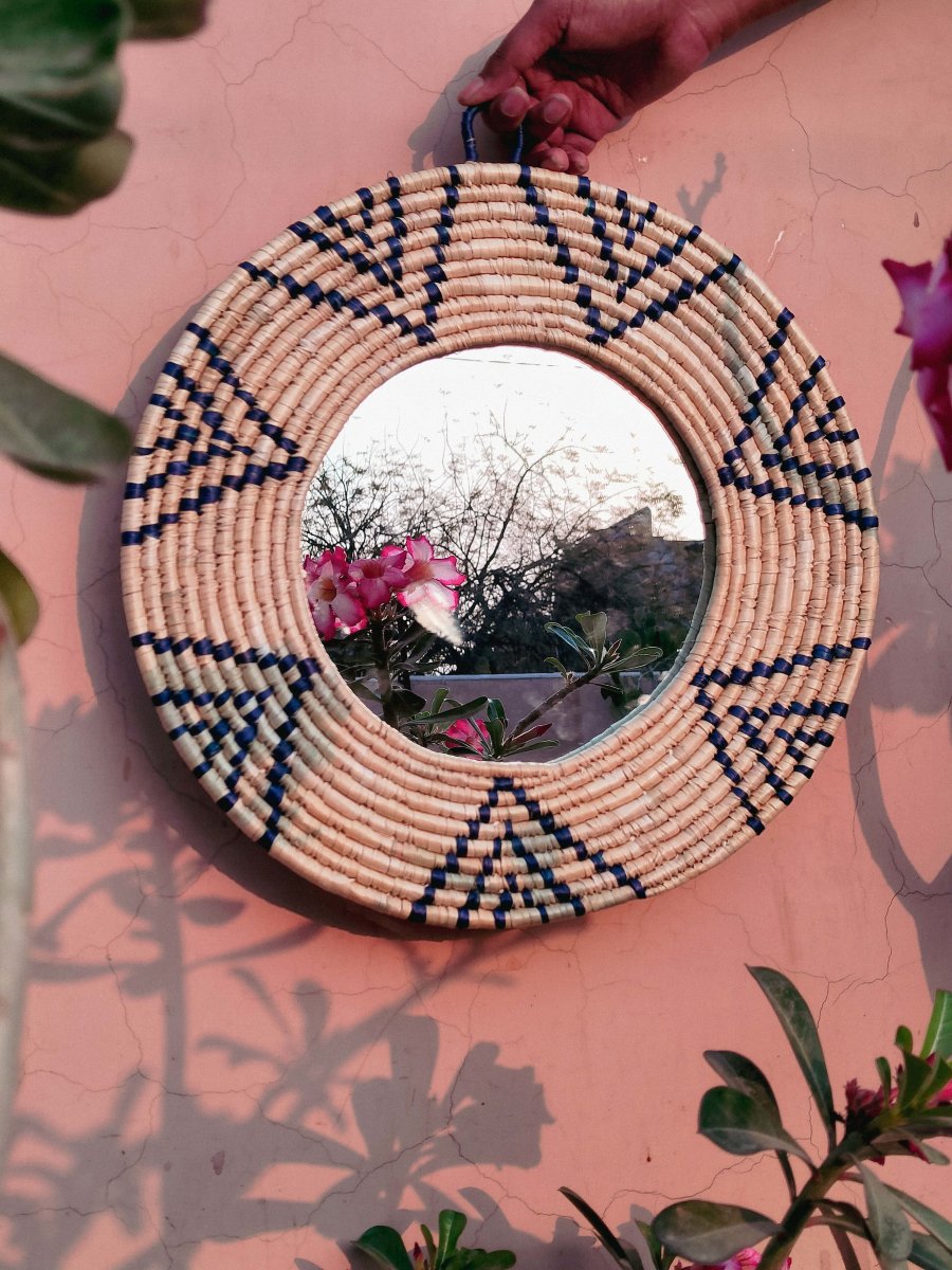 Handcrafted Moonj Grass Mirror