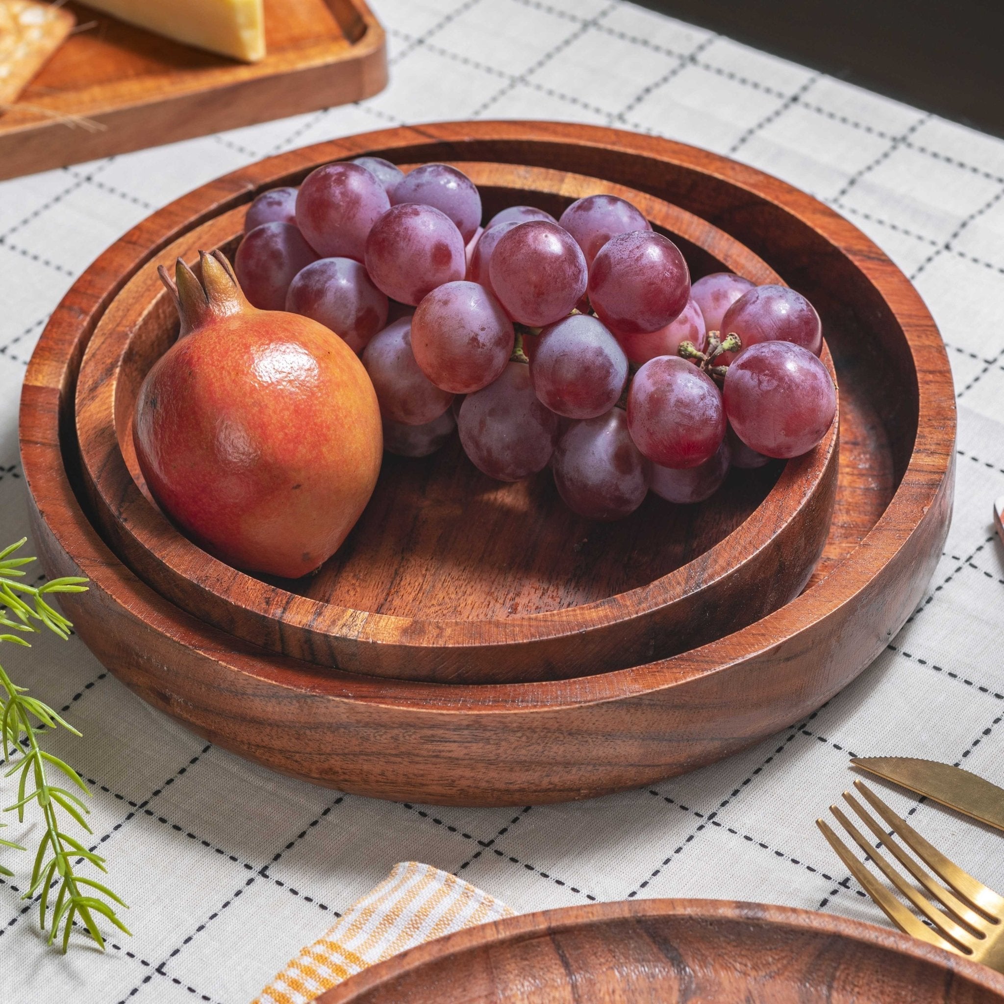 Handcrafted Acacia Wood Serving Bowl