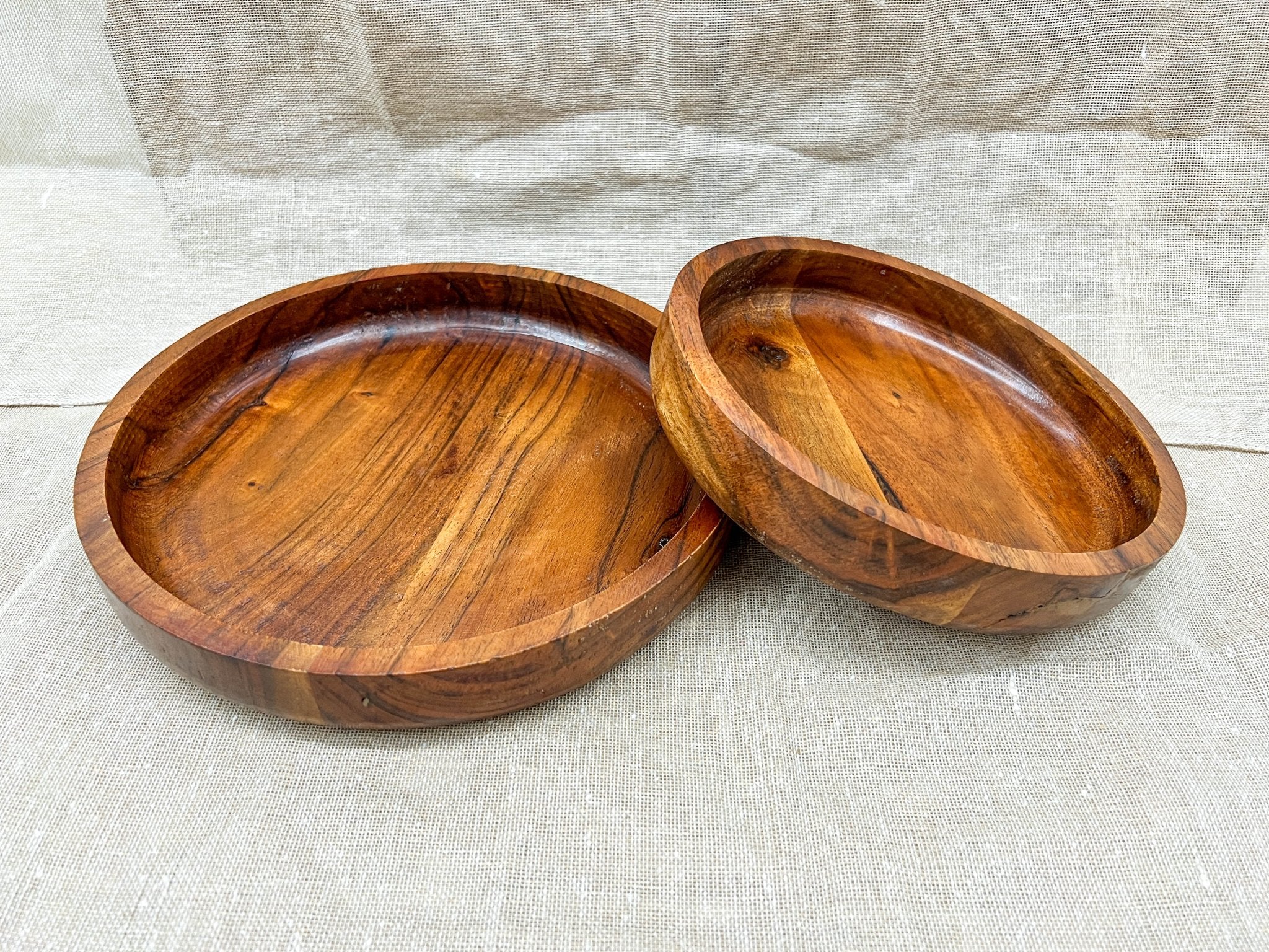 Handcrafted Acacia Wood Serving Bowl