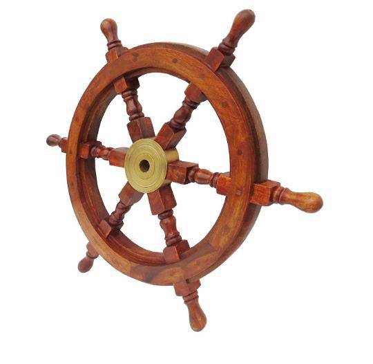 Handicrafts Wooden Ship Wheel For Home Decor (12 Inches)