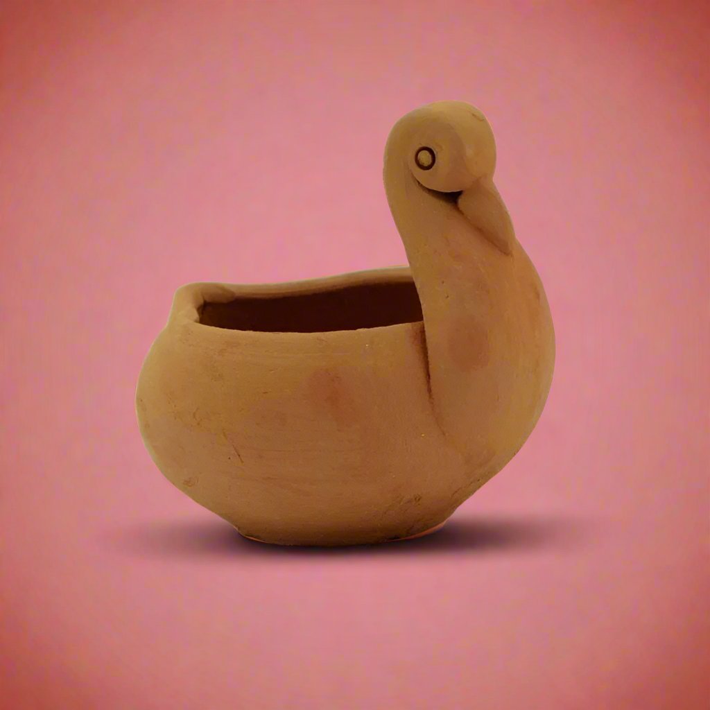 Handmade Duck-Shaped Terracotta Diya I Set of 2