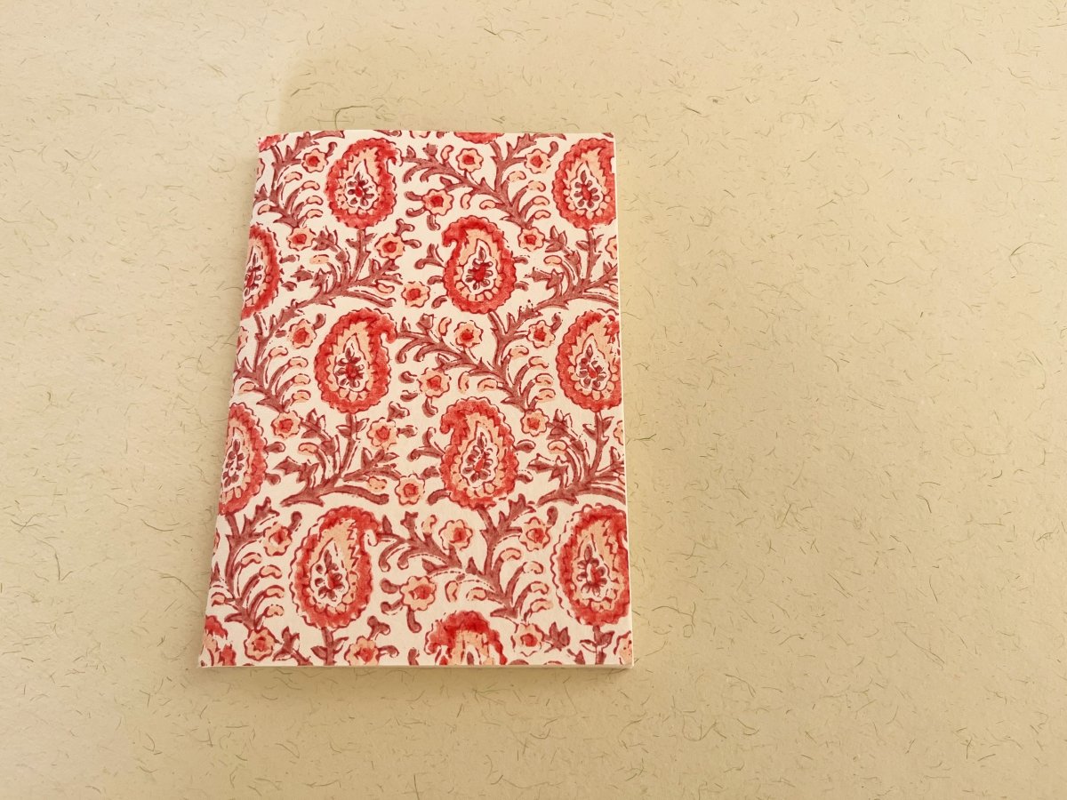 Handmade Indian mango block print journal | Eco - friendly notebook, Sustainable, Upcycled cotton rag paper