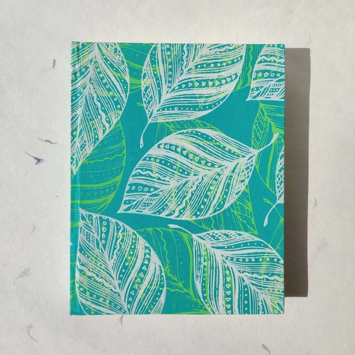 Handmade Paper Hardcover Notebook | Leaves