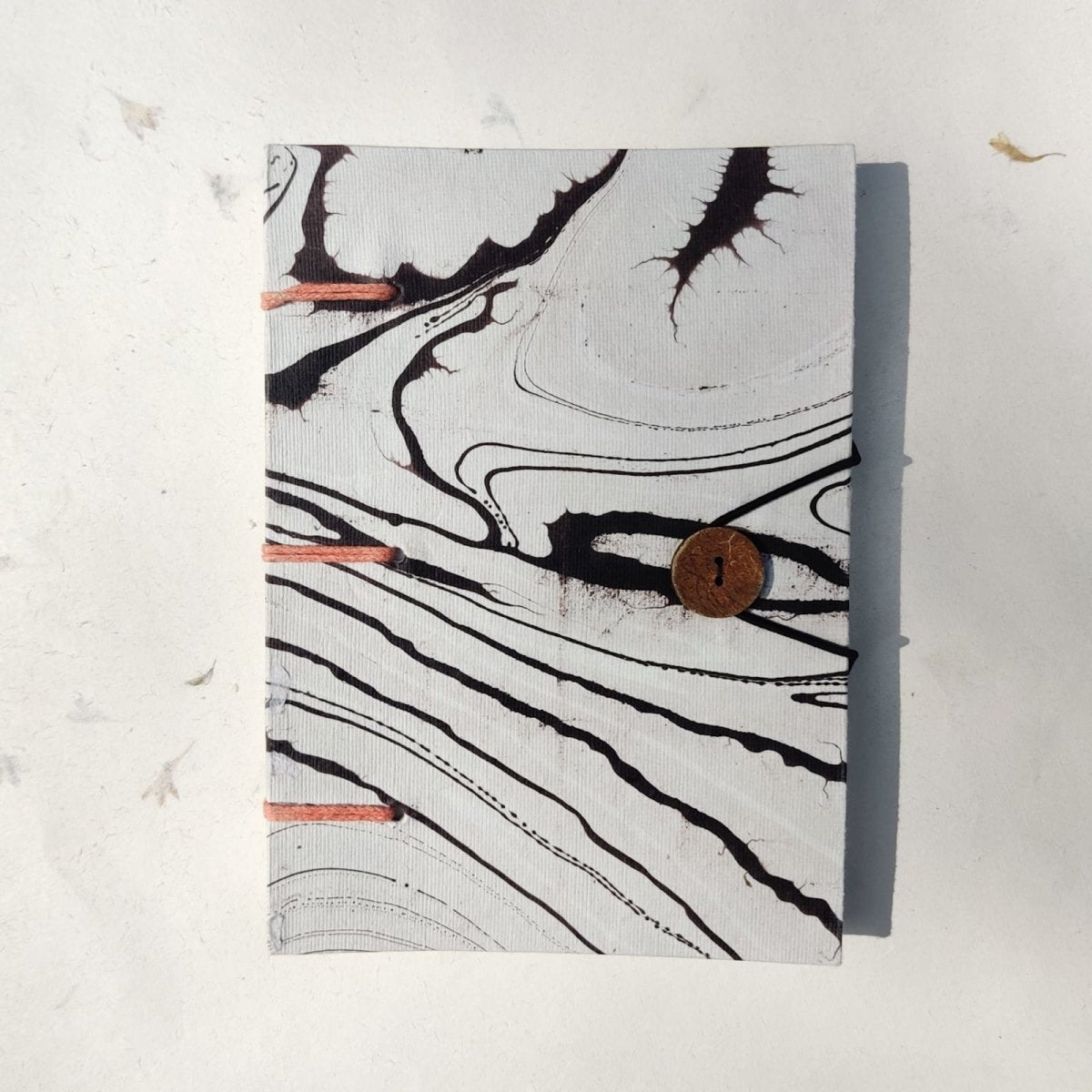 Handmade Paper Multilayer Notebook | White Marble