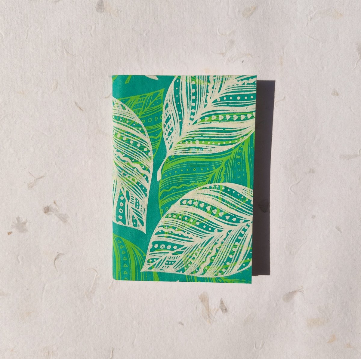 Handmade Paper Pocket Notebook | Leaves