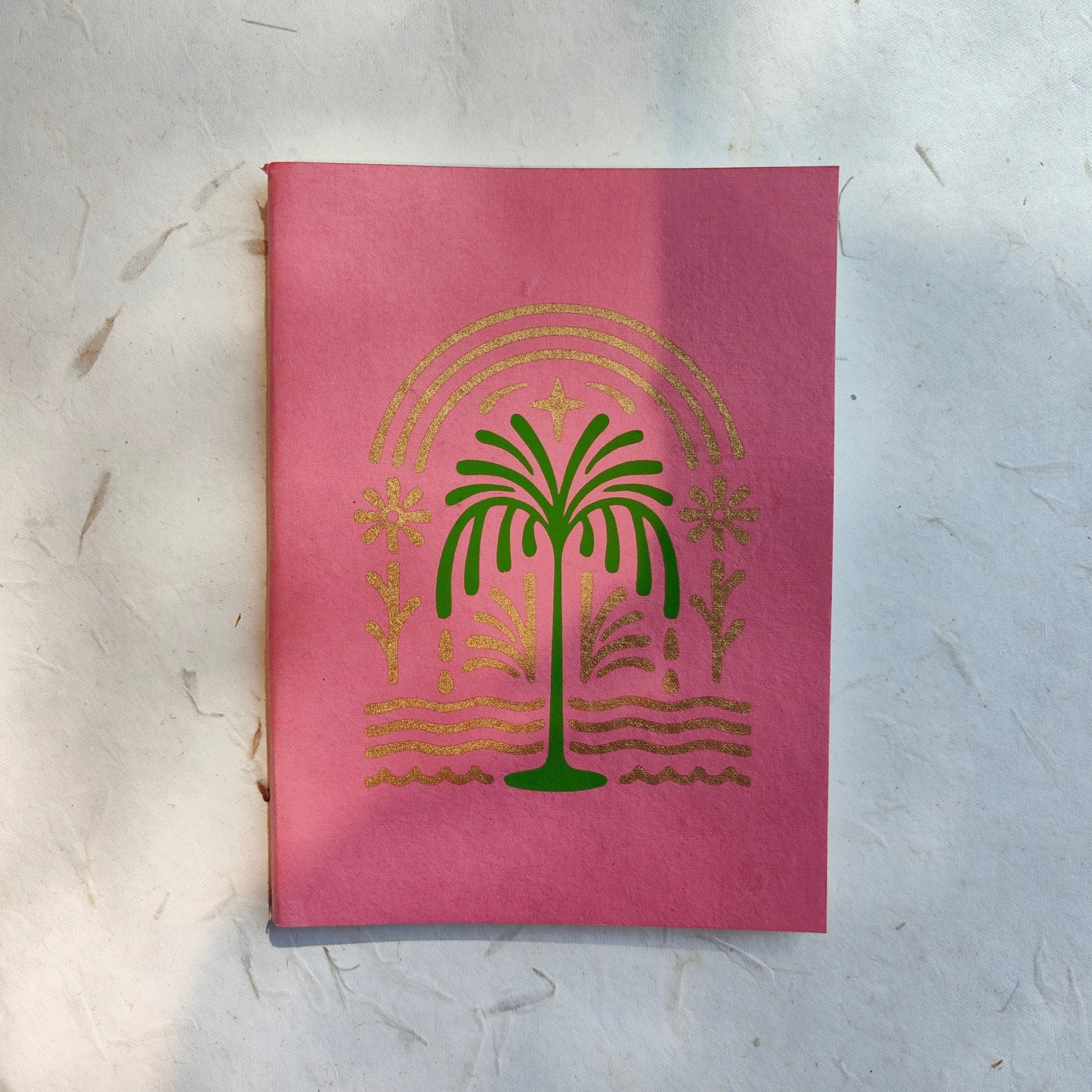 Handmade Paper Softcover Notebooks-  Pink