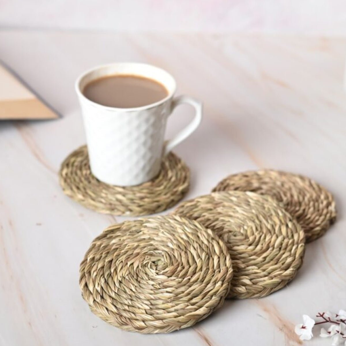 Handmade Sabai Grass Coasters - Natural