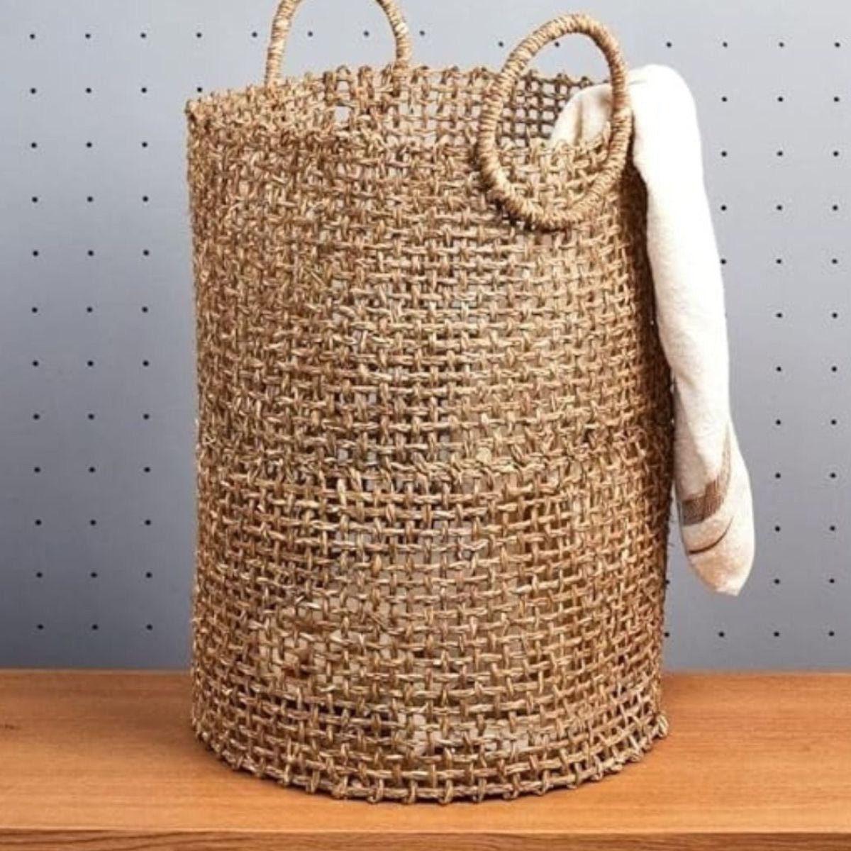 Handmade Sabai Grass Laundry Basket - Natural