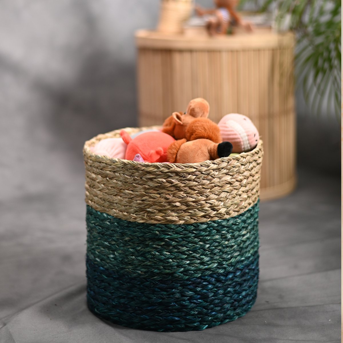 Handmade Sabai Grass Planter - Indigo