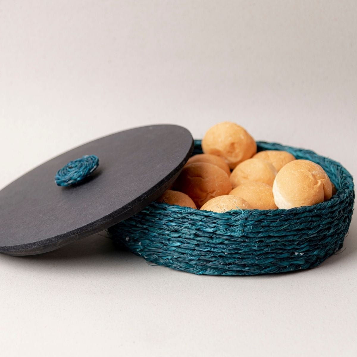 Handmade Sabai Grass Roti Box - Indigo