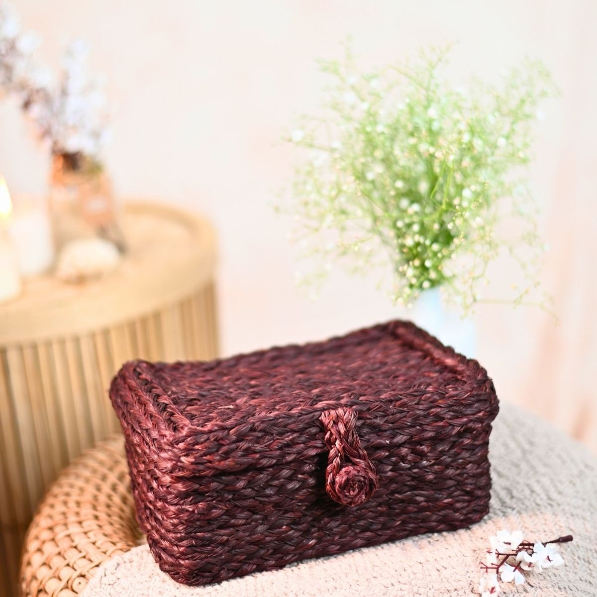 Handmade Sabai Grass Sandook - Brown