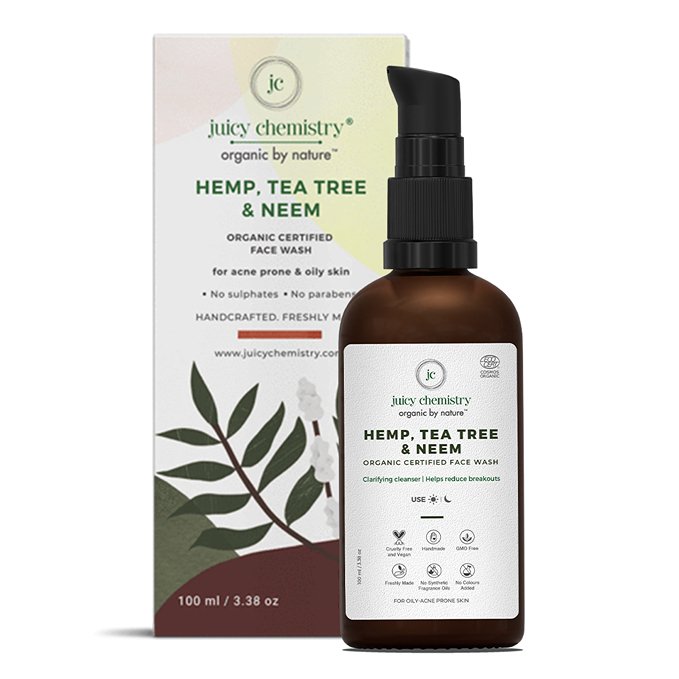 Hemp, Tea Tree & Neem Organic Face Wash - 100 ml | Face Cleanser