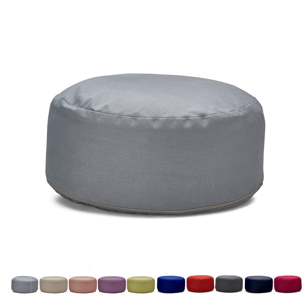 Hi-Zafu Meditation Cushion filled with Buckwheat Hulls- Grey