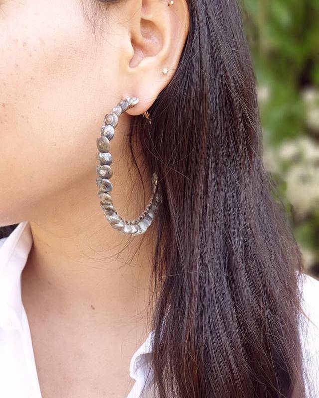 Hoop Charcoal Earring