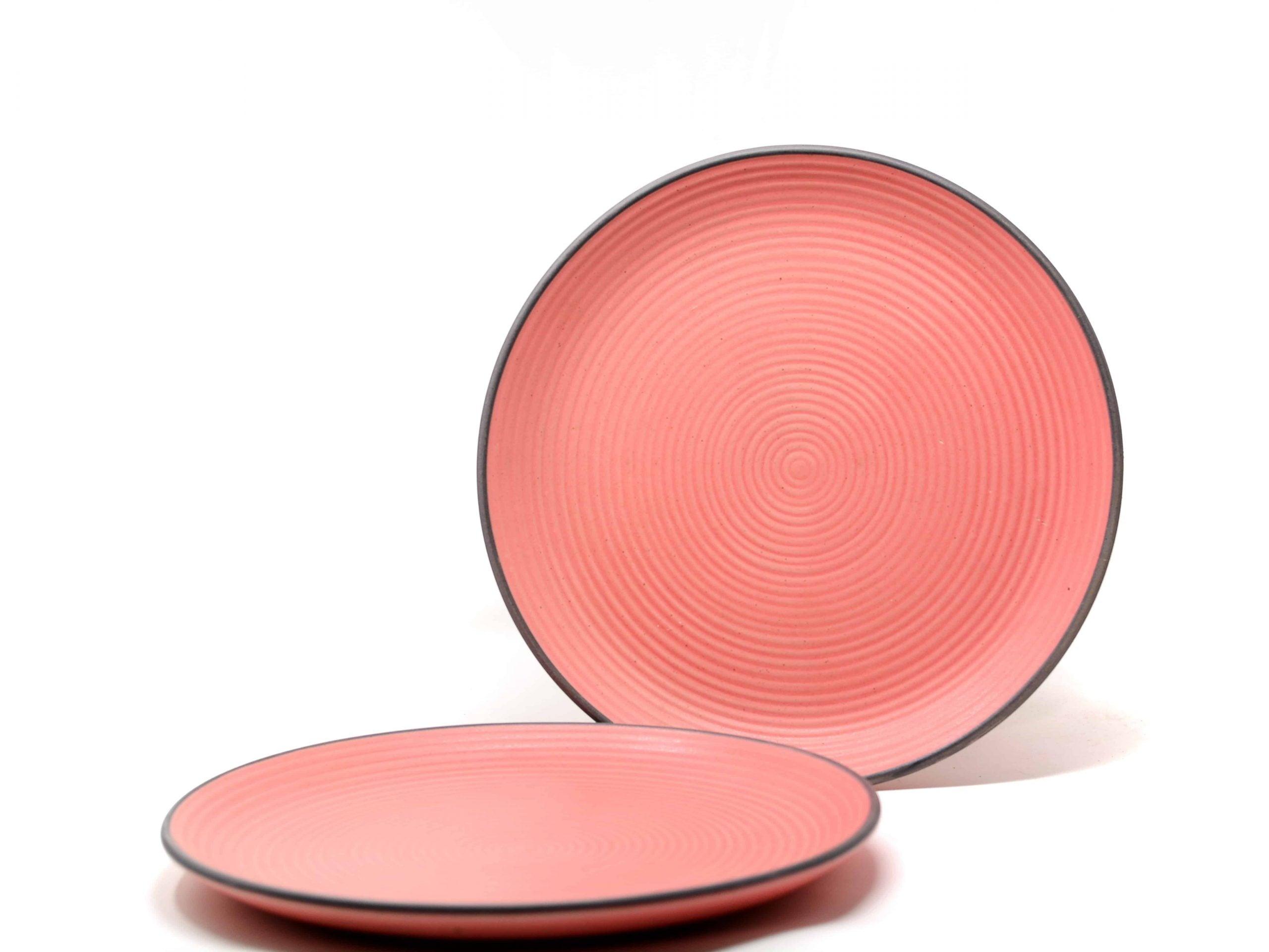 Kitchenwala Luxury Pink Ceramic plates (Set of 2)