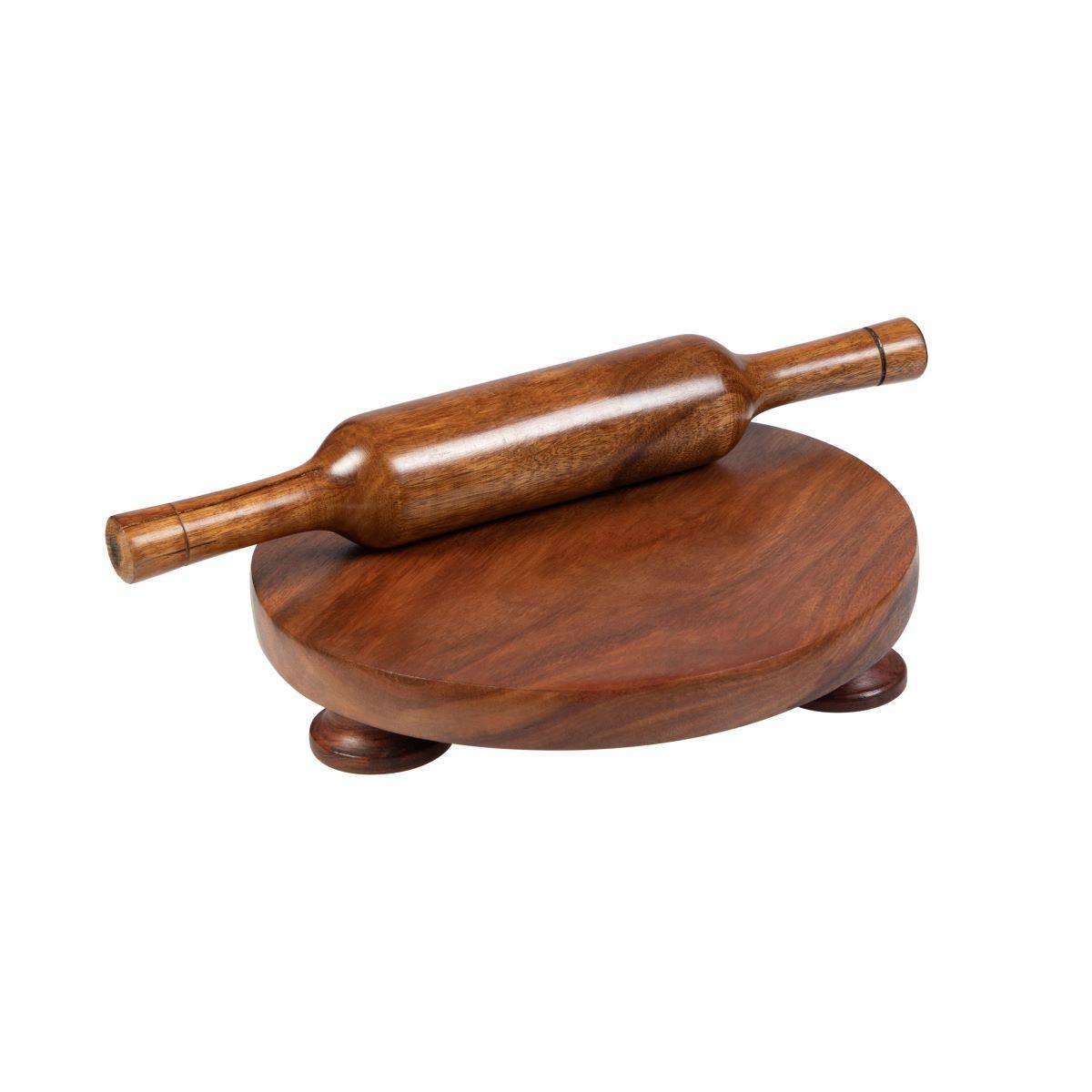 Indian Rosewood or Sheesham Chakla Belan/Rolling Board & Pin Set