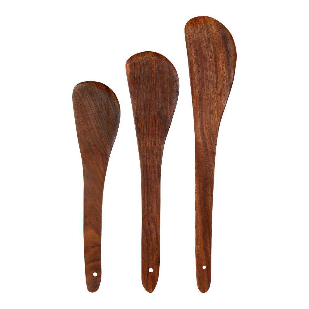 Indian Rosewood or Sheesham Spatula or Half Palta Set II of 3 - Wooden