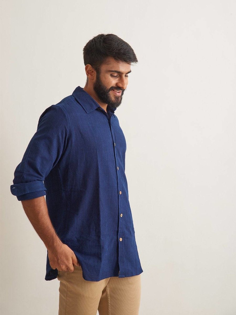 Indigo Ocean Cotton Shirt