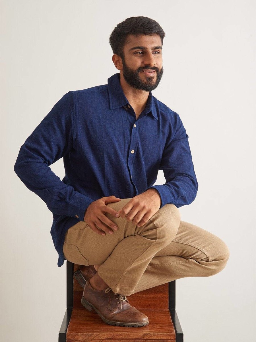 Indigo Ocean Cotton Shirt