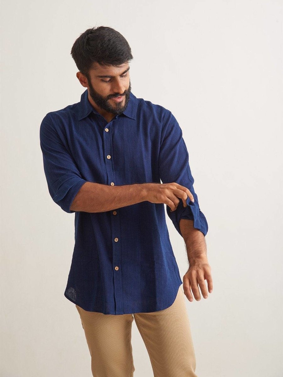 Indigo Ocean Cotton Shirt