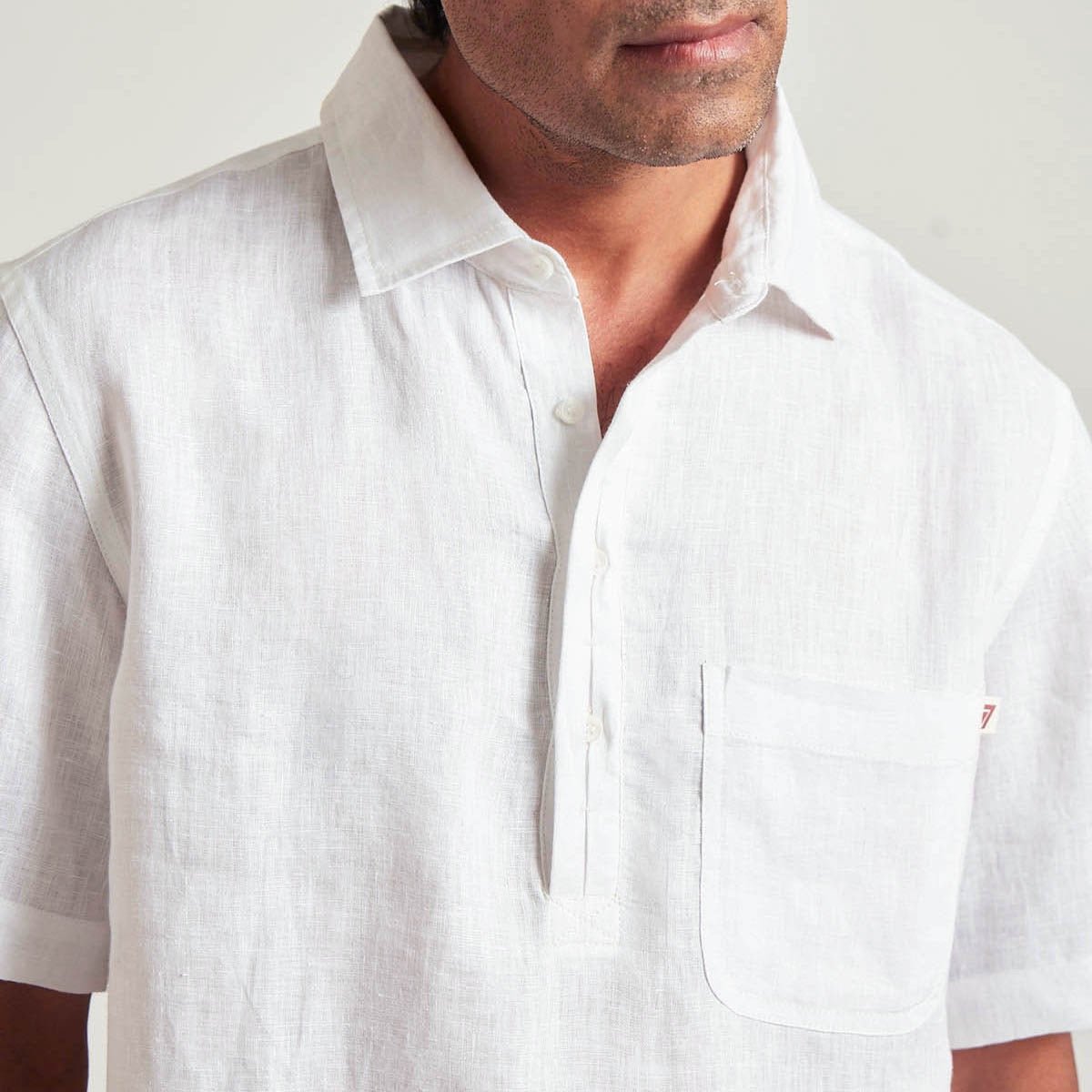 Jack Organic Linen Half Placket Henley Shirt