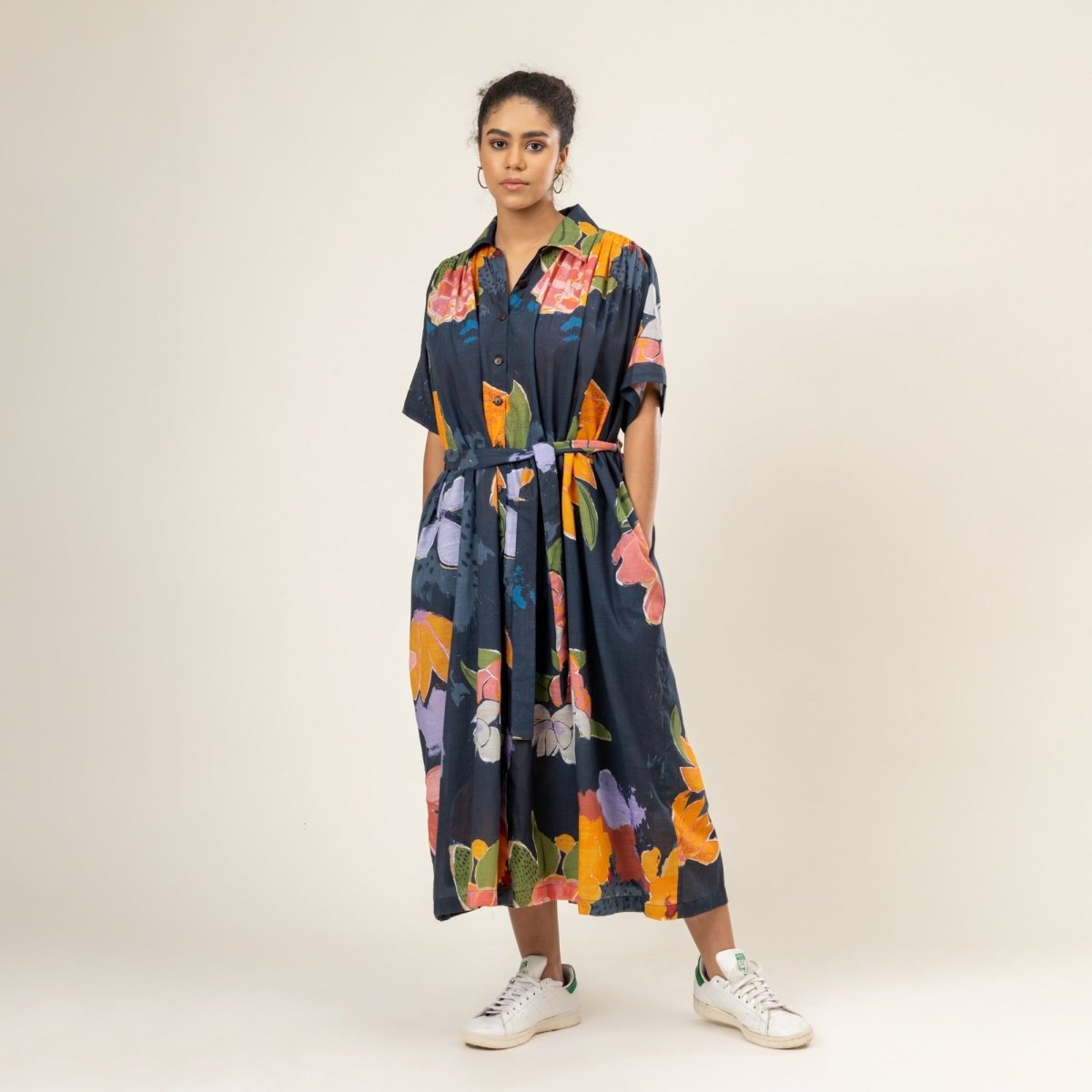 Joan Printed Upcycled Cotton Dress