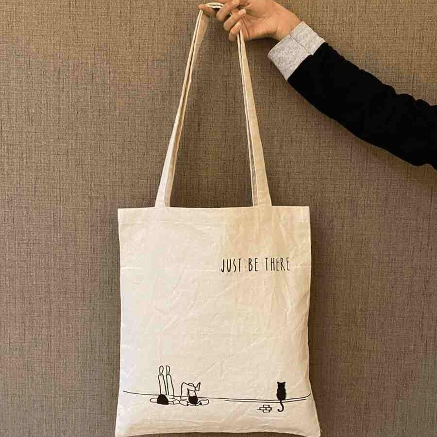 Just Be There - 100% Cotton Canvas Tote Bag