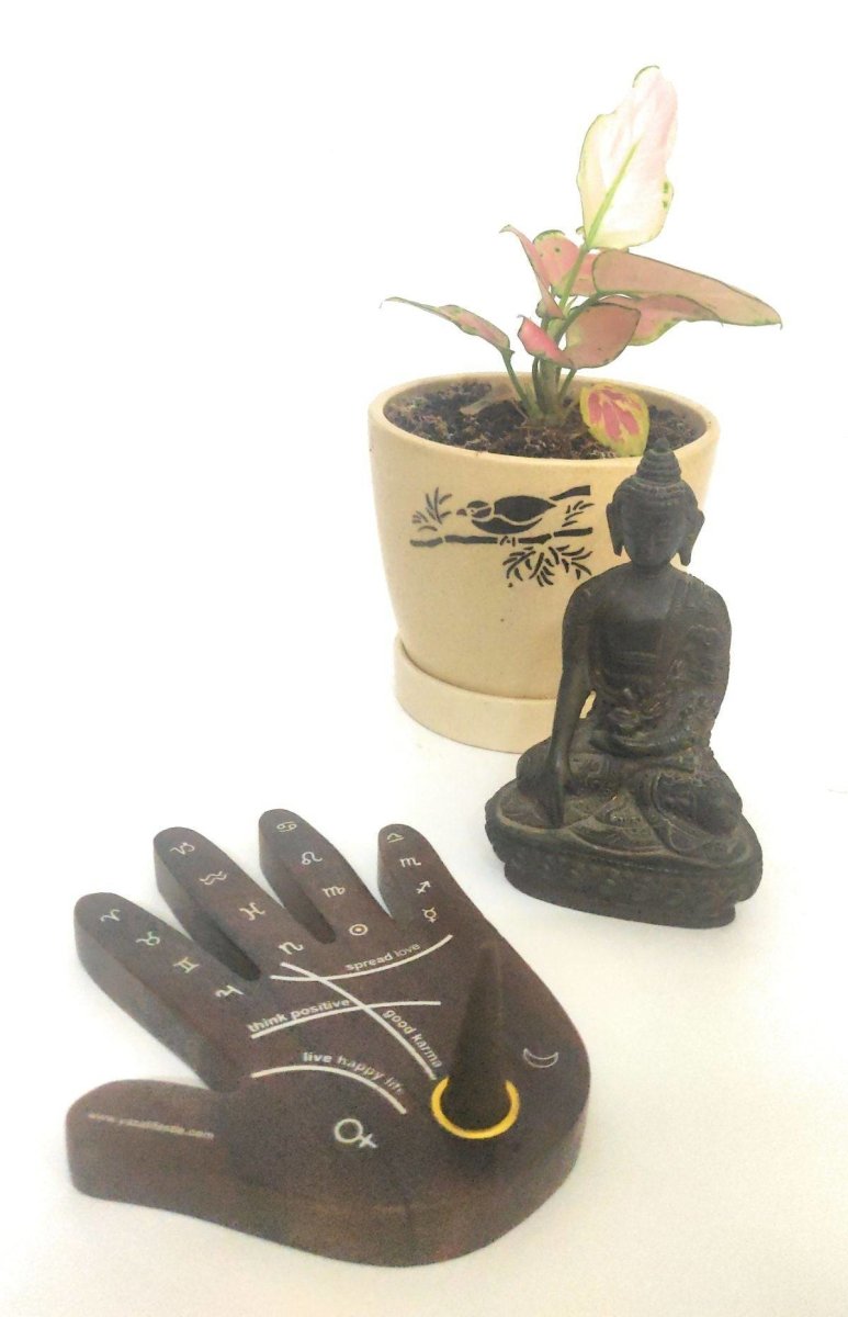 Karma Palm Incense Stick Holder - Wooden Agarbatti & Dhoopbatti Stand