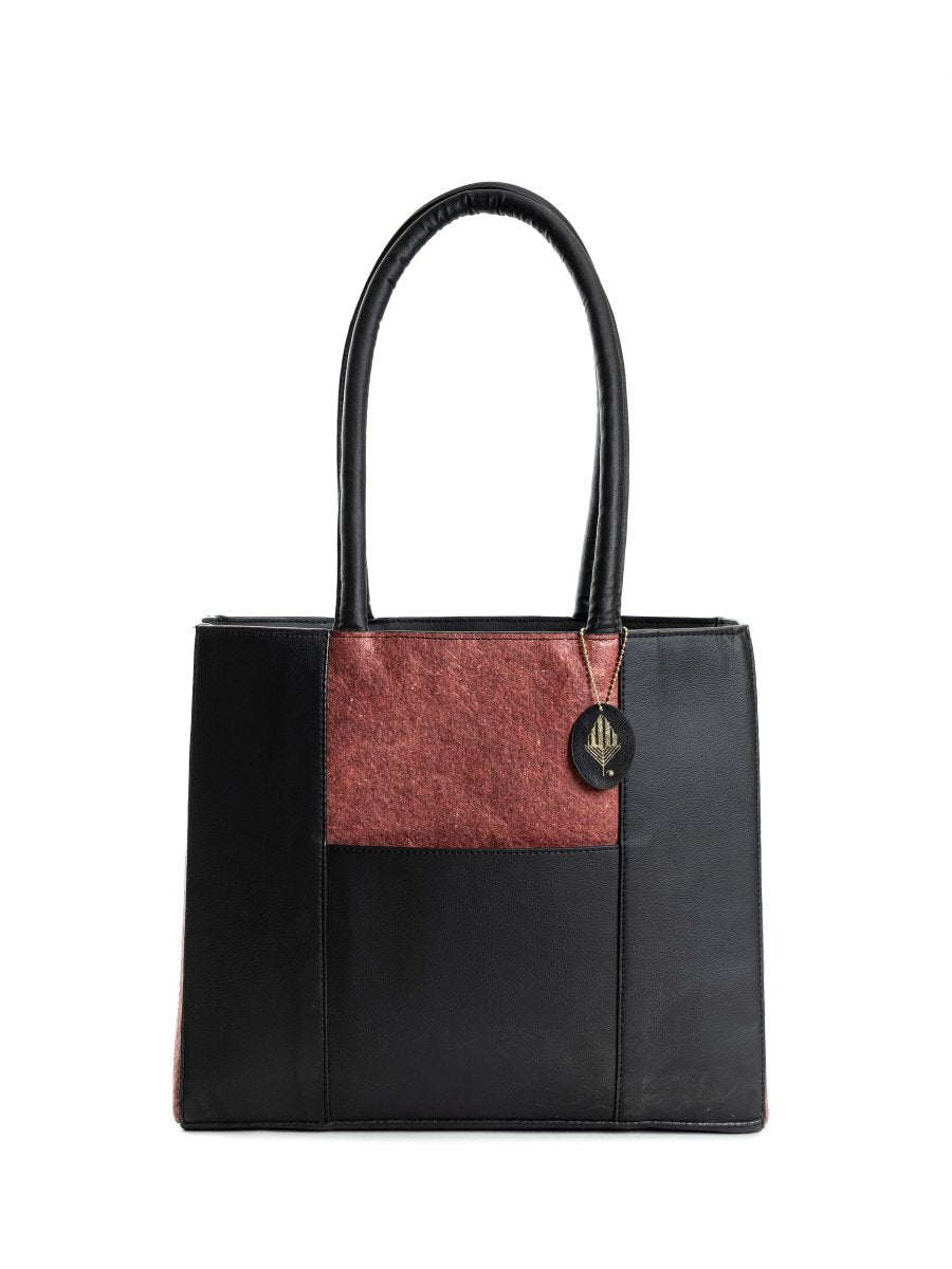 Karyda (Madder Red & Black) | Women's bag made with Coconut Leather